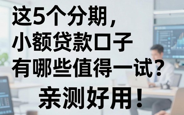 这5个分期小额贷款口子有哪些值得一试?亲测好用!