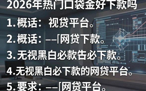 2026年热门口袋金好下款吗，概括五个无视黑白必下款的网贷平台