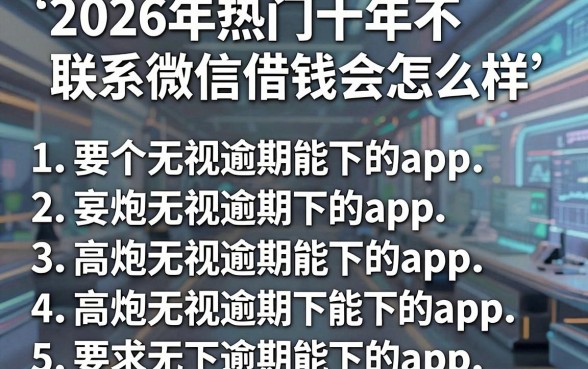 2026年热门十年不联系微信借钱会怎么样,罗列5个高炮无视逾期能下的app