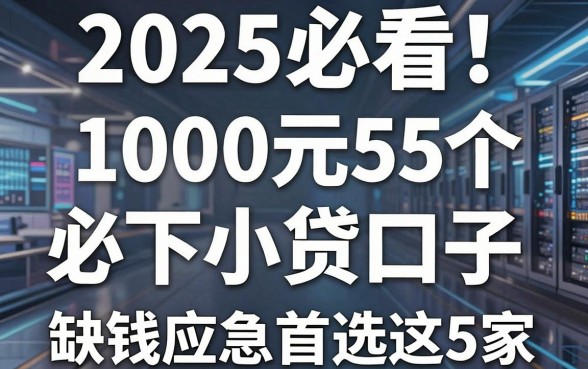 2025必看！盘点5个1000元必下小贷口子，缺钱应急首选这5家！