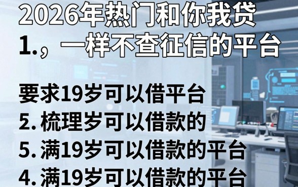 2026年热门和你我贷一样不查征信的平台,梳理5个满19岁可以借款的平台