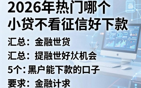 2026年热门哪个小贷不看征信好下款,汇总5个黑户能下款的口子
