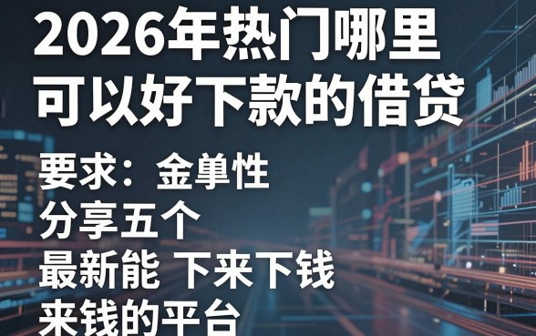 2026年热门哪里可以好下款的借贷,分享五个最新能下来钱的平台