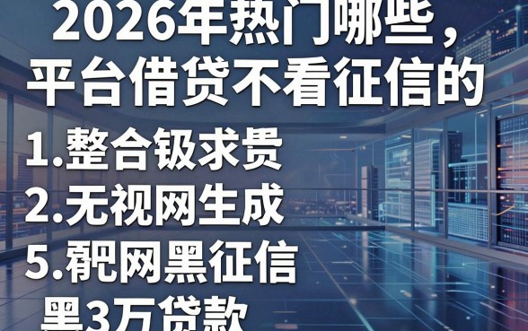 2026年热门哪些平台借贷不看征信的,整合5个无视网黑征信黑3万贷款