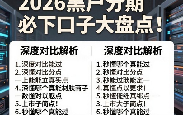 2026黑户分期必下口子大盘点！深度对比解析，秒懂哪个真能过