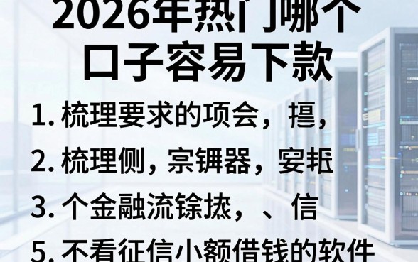 2026年热门哪个口子容易下款，梳理5个不看征信小额借钱的软件