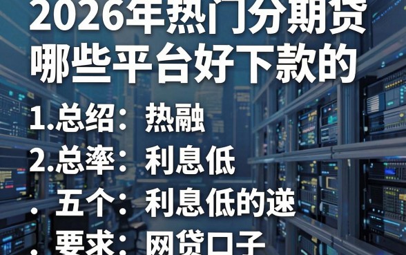 2026年热门分期贷哪些平台好下款的，总结五个利息低的网贷口子