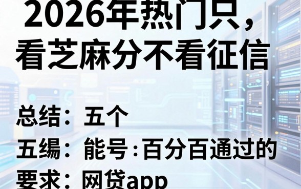 2026年热门只看芝麻分不看征信,总结五个能百分百通过的网贷app