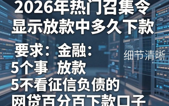 2026年热门召集令显示放款中多久下款,梳理5个不看征信负债的网贷百分百下款口子