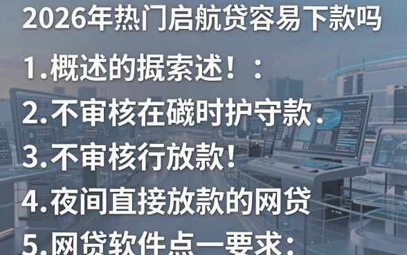 2026年热门启航贷容易下款吗,概括五个不审核夜间直接放款的网贷软件
