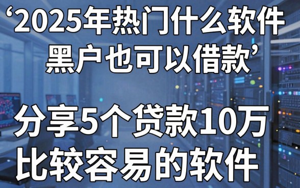 2025年热门什么软件黑户也可以借款，分享5个贷款10万比较容易的软件
