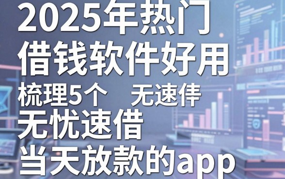 2025年热门借钱软件好用,梳理5个无忧速借当天放款的app