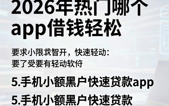 2026年热门哪个app借钱轻松,概括5个手机小额黑户快速贷款app