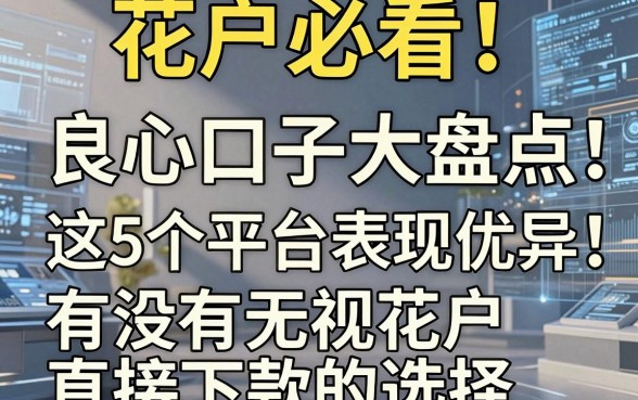 花户必看!良心口子大盘点:这5个平台表现优异,有没有无视花户直接下款的选择?
