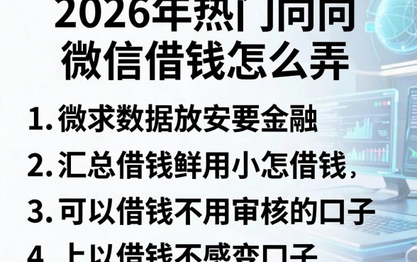 2026年热门向微信借钱怎么弄,汇总五个可以借钱不用审核的口子
