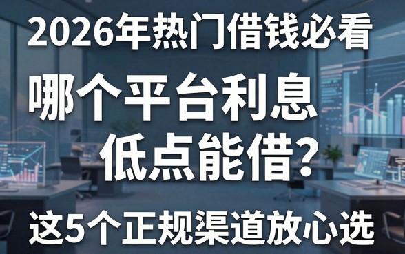 2026年热门借钱必看:哪个平台利息低点能借?这5个正规渠道放心选!