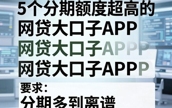 5个分期额度超高的网贷大口子APP,分期多到离谱!