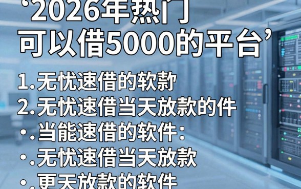 2026年热门可以借5000的平台,罗列五个无忧速借当天放款的软件