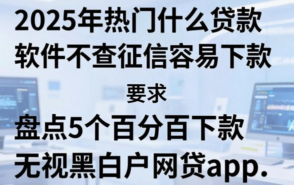2025年热门什么贷款软件不查征信容易下款,盘点5个百分百下款无视黑白户网贷app