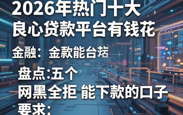 2026年热门十大良心贷款平台有钱花,盘点五个网黑全拒能下款的口子