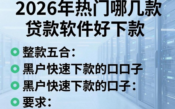 2026年热门哪几款贷款软件好下款,整合五个黑户快速下款的口子