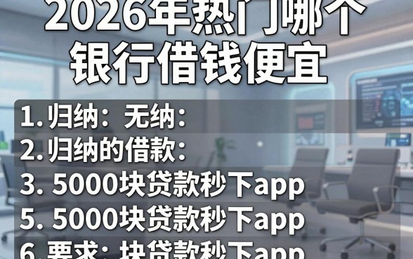 2026年热门哪个银行借钱便宜,归纳5个5000块贷款秒下app