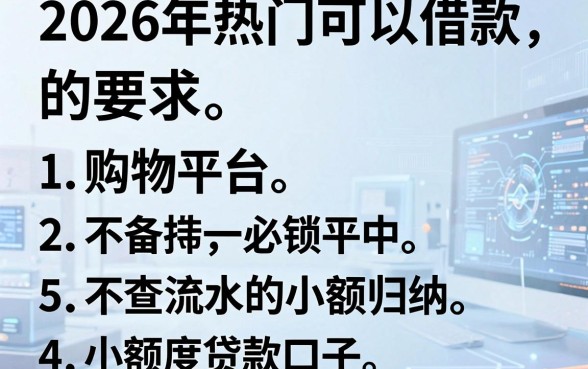 2026年热门可以借款的购物平台,归纳5个不查流水的小额度贷款口子