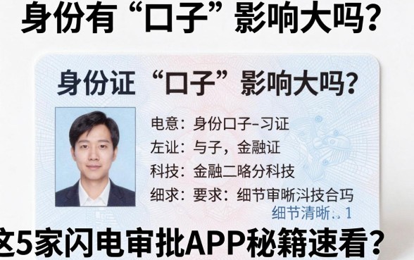 身份证有“口子”影响大吗?这5家闪电审批APP秘籍速看!
