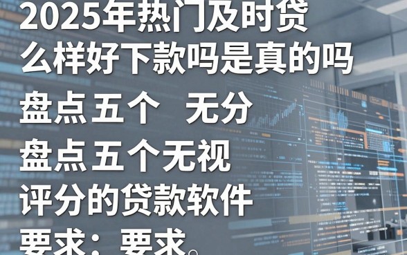 2025年热门及时贷怎么样好下款吗是真的吗,盘点五个无视评分的贷款软件