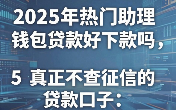 2025年热门助理钱包贷款好下款吗,分享5个真正不查征信的贷款口子