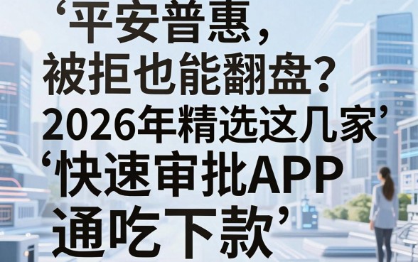 平安普惠被拒也能翻盘？2026年精选这几家快速审批APP，通吃下款！
