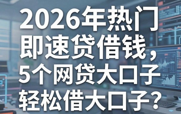 2026年热门即速贷借钱,整合5个网贷大口子轻松借口子