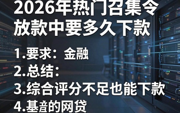 2026年热门召集令放款中要多久下款，总结五个综合评分不足也能下款的网贷