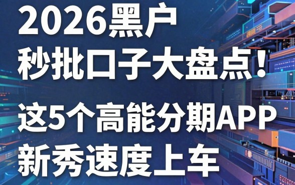 2026黑户秒批口子大盘点！这5个高能分期APP新秀速度上车