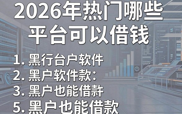 2026年热门哪些平台可以借钱，概括5个黑户也能借款的软件