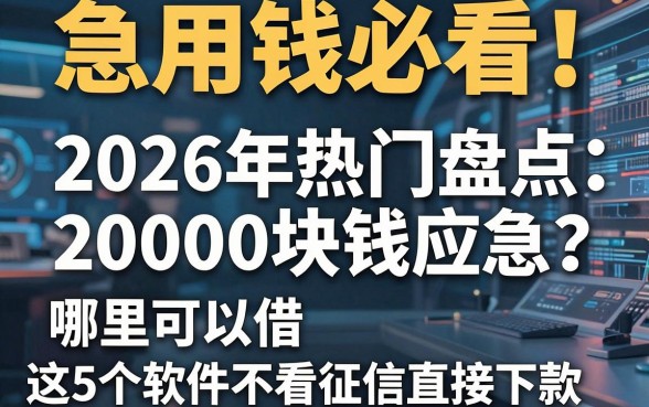 急用钱必看!2026年热门盘点:哪里可以借20000块钱应急?这5个软件不看征信直接下款