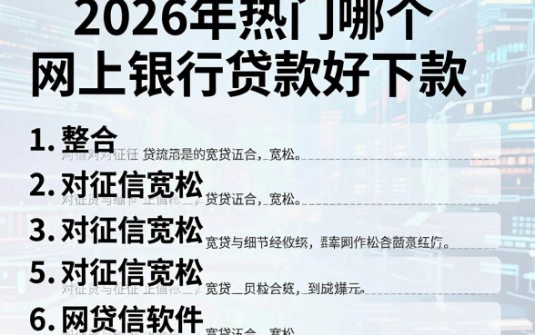 2026年热门哪个网上银行贷款好下款，整合5个对征信宽松的网贷软件