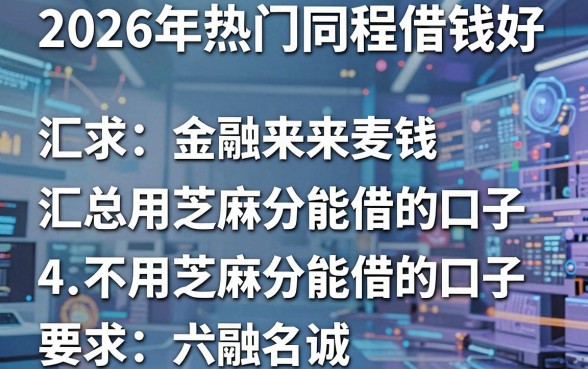 2026年热门同程借钱好,汇总五个不用芝麻分能借的口子