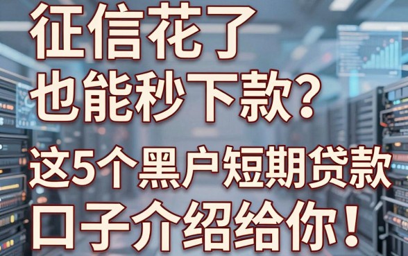 征信花了也能秒下款?这5个黑户短期贷款口子介绍给你!