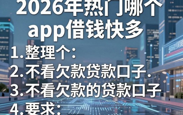 2026年热门哪个app借钱快多,整理五个不看欠款的贷款口子