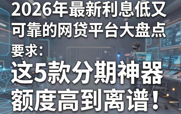 2026年最新利息低又可靠的网贷平台大盘点，这5款分期神器额度高到离谱！