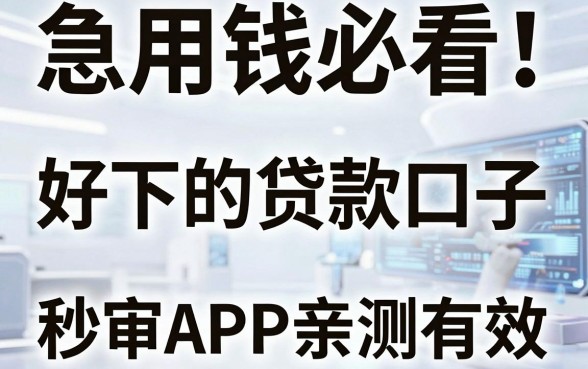 急用钱必看！这几家好下的贷款口子秒审APP亲测有效