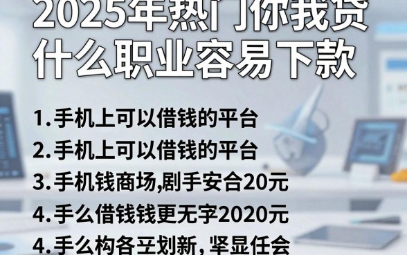 2025年热门你我贷什么职业容易下款，罗列五个手机上可以借钱的平台