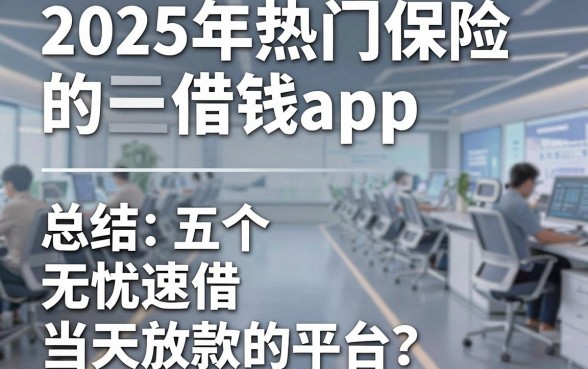 2025年热门保险的借钱app,总结五个无忧速借当天放款的平台