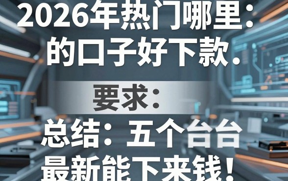 2026年热门哪里的口子好下款,总结五个最新能下来钱的平台