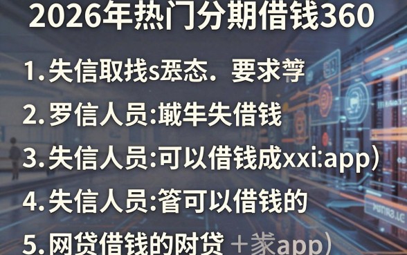 2026年热门分期借钱360,罗列5个失信人员可以借钱的网贷app