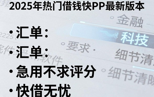 2025年热门借钱快app最新版本，汇总五个急用不求评分快借无忧的软件
