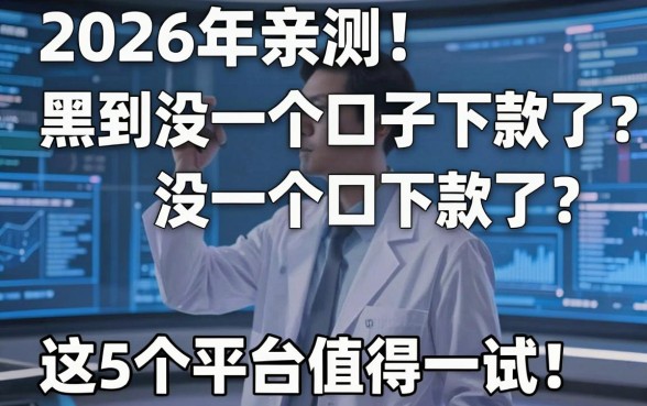 2026年亲测！黑到没一个口子下款了？这5个平台值得一试！