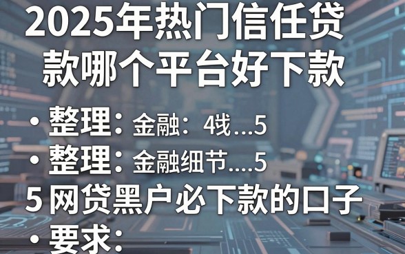 2025年热门信任贷款哪个平台好下款,整理5个网贷黑户必下款的口子