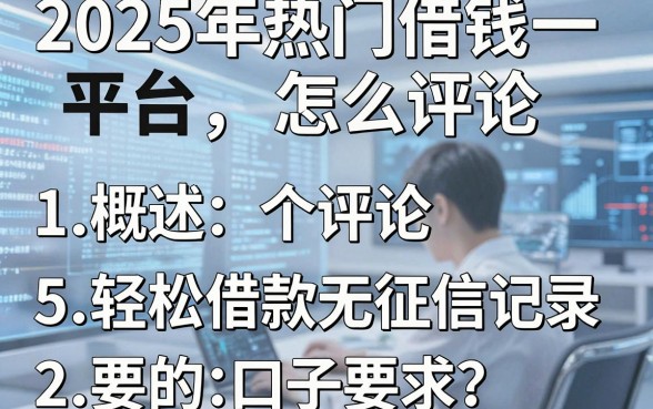 2025年热门借钱平台怎么评论,概括5个轻松借款无征信记录的口子